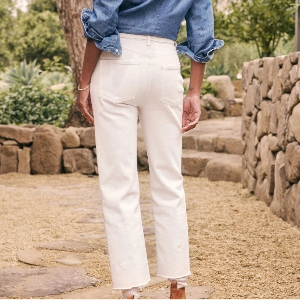 Frank & Eileen Monaghan Cream Cropped High Rise Denim Size 27 - Picture 6 of 13